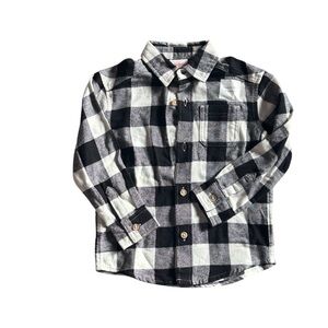 Jumping Beans Black and White Plaid Kids Shirt